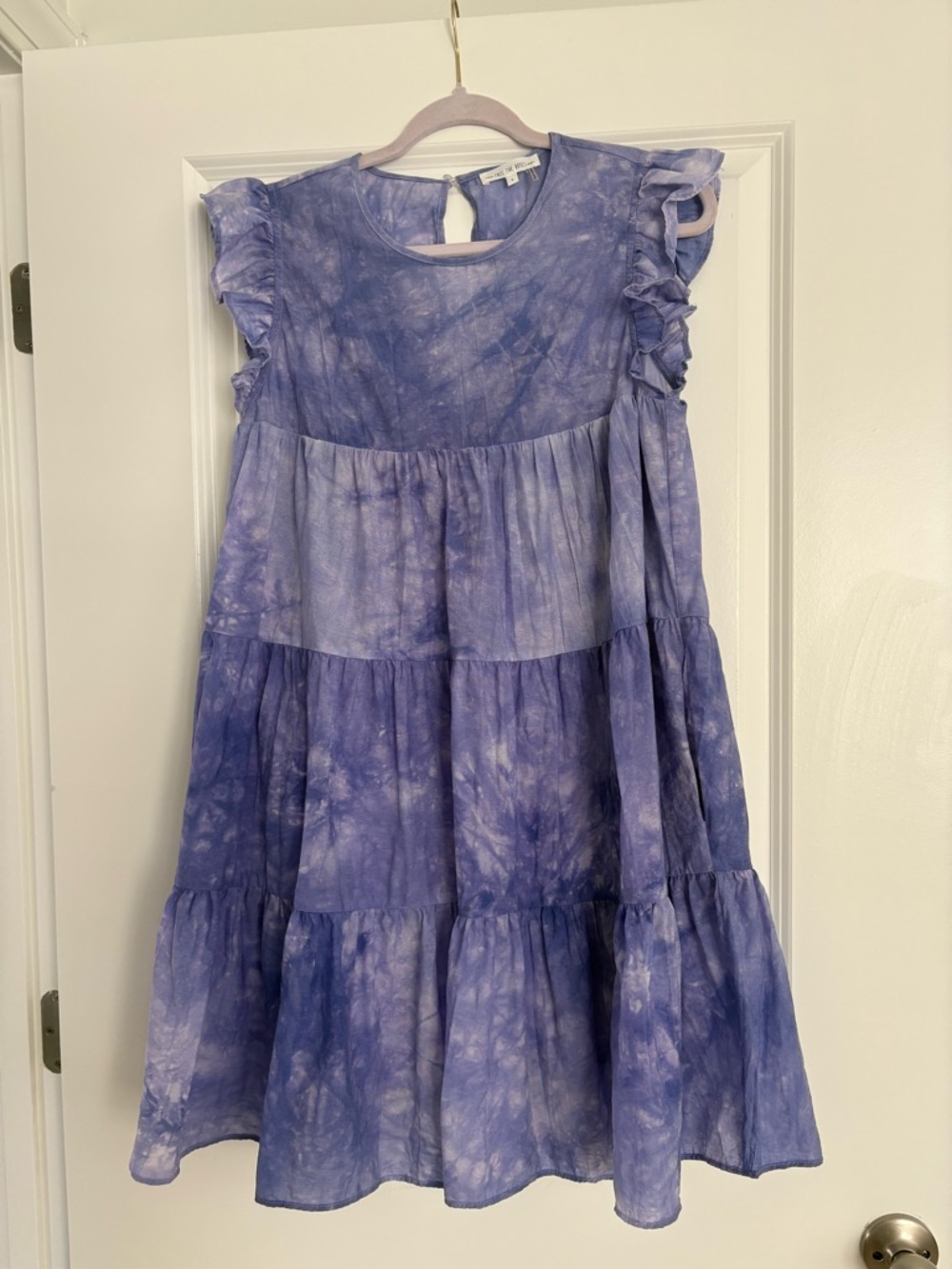 Free the Roses Lavender Tie-Dye Ruffle Tiered Dress